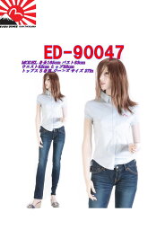 EVISU JEANS DONNA エヴィス ジーンズ ドンナ LADY'S SHIRTS ED-90047 レッドステッチ ワンポイントマークシャツ サックス カモメマーク【エヴィスジーンズ エビス レディース 半袖 レディースシャツブラウス クールビズ カモメマーク かわいい かっこいい 無地 新品】