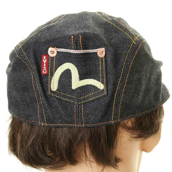 楽天市場】EVISU JEANS EDD-0201MK ハンチング キャップ カモメ刺繍 