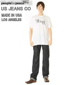 【US JEANS COMPANY EST 1992】メンズ限定 半袖TシャツLIMITED T-SHIRTS 半袖Tシャツ 60年代 広告デザイン(ホワイト)