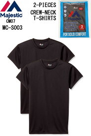 Majestic マジェスティック CM07-MC-S003 2PACK クルーネック Tシャツ 2枚組 ホワイト ブラック 2パックTシャツ 無地 T-SHIRTS BLACK WHITE【マジェスティック MAJESTIC cm07-mc-s003 ホワイト ブラック 無地tシャツ 2枚組 クルーネックTシャツ 2パック 新品】