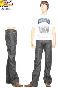 NAKED & FAMOUS DENIM GROOVY GUY 101027735 �l�C�L�b�h�A���h�t�F�C�}�X �u�[�c�J�b�g �Z���r�b�`�f�j�� 11�I���X�y�l�C�L�b�h�A���h�t�F�C�}�X �W�[���Y �{�g���X �W�[�p�� �����Y�p���c Bootcut Fit 11oz 