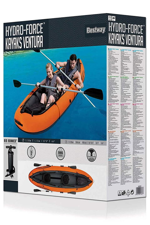 楽天市場】Bestway 65052 Hydro-Force Kayaks Ventura Orange/Black 2 
