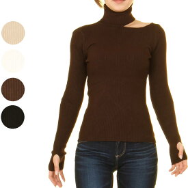 レディース 肩だし 指穴 カットソー セクシー 秋 冬 暖かい 伸縮性 ストレッチ 肌見せ オフィスカジュアルカットソートップス カットソー 長袖【指穴 ニット トップス レディース ベーシック 柔らかい 上品 大人 カジュアル 秋 冬 長袖 通勤 普段着 新品】