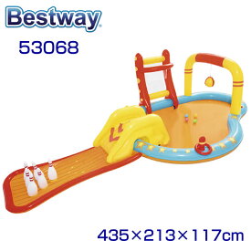 BESTWAY pool 53068 ベストウェイ プール 滑り台付き 子供用プール 家庭用プール プール 遊べる 幅435cm 奥行213cm 高さ117cm【送料無料 あす楽 bestway アメリカで大人気 楽しい ビニールプール ビッグ 空気入れ 子供用 大人用 ベビー用 滑り台 家庭用 ファミリー 大型】