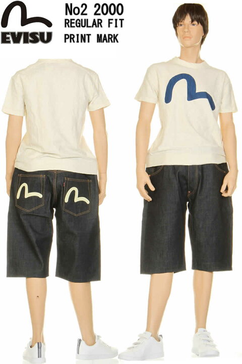 楽天市場】EVISU JEANS No2 2000 ハーフパンツ カモメ プリントマーク 