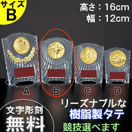★楽天1位★ 樹脂製タテ CCL-5553B 高さ16cm 【文字代無料】トロフィー　優勝カップ　卒団　卒業　記念品…