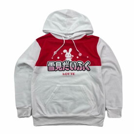 【中古】雪見だいふく パーカー ユニセックス M ホワイト スウェット トレーナー OKASHI COLLABO 希少 ロッテ