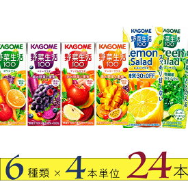 野菜ジュース 野菜生活 野菜生活100 カゴメ 定番人気紙パック商品 (6種類×4本) 24本セット pgg バレンタイン