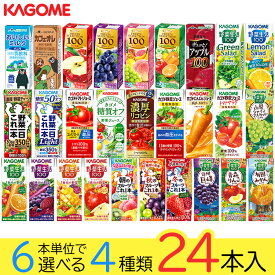 野菜ジュース 野菜生活 カゴメ エルビー果汁100％ジュース24本 28種類から4種類も選べる福袋♪(4種類×6本) カゴメ