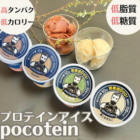 お中元 プロテイン アイスクリーム ポコテイン アイス バニラ ココア ヘルシー おやつ スイーツ 高たんぱく 低糖質 低脂質 高食物繊維 おやつ タンパク質 ダイエットスナック ヘルシー 介護食 人工甘味料不使用 国内製造 グラスフェッドWPI 業務用