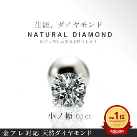 【 つけっぱなし ok 受注生産 】 白 天然 ダイヤモンド 小ノ極 ボディピアス 0.1ct 一粒 つけっぱなし ピアス 16G 14G 立爪 金属アレルギー対応 耳たぶ 軟骨ピアス セカンドピアス サージカルステンレス ボディーピアス メンズ レディース 高級 プレゼント 1個売り CP