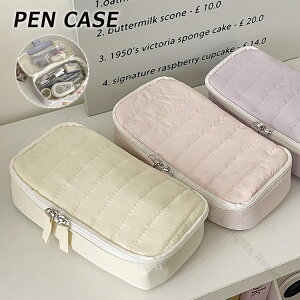 ペンケース 可愛い キルト素材 筆箱 大容量 ペンポーチ 大人 子供用 シンプル おしゃれ 無地 韓国風 軽量 収納袋 筆入れ 高校生 中学生 女の子向け 多機能 ペンケース