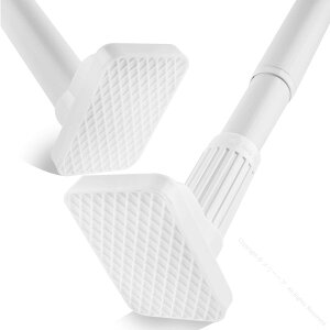 強力突っ張り棒 伸縮式 幅110-250cm 最大50kg耐荷重 直径33mm ドリル不要 衣類収納 カーテン シャワーカーテン 物干し竿 布団干し 室内外対応 ホワイト 多用途で使いやすい