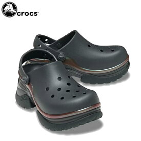 即納 2026SS 新作 クロックス crocs レディース メンズ 厚底 サンダル ブラック 黒 スーパー ベイ クロッグ Super Bae Clog