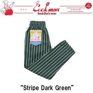 [ NbN} COOKMAN VFtpc Chef Pants Stripe Dark Green _[NO[ XgCv 231-32812