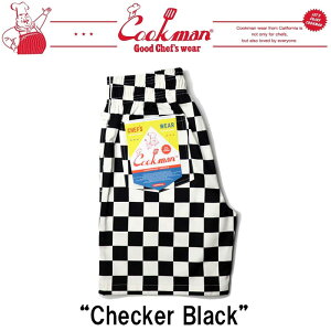 2026SS �V�� ���[ �N�b�N�}�� COOKMAN �n�[�t�p���c �V���[�g�p���c �V�F�t�p���c Chef Pants Short Checker Black �`�F�b�J�[ �u���b�N 231-32940