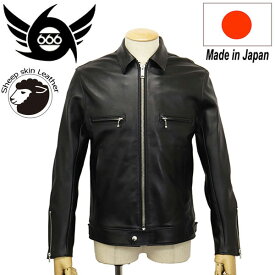 正規取扱店 666 LEATHER WEAR LJM-17TF タイトフィット シングル シープスキン ライダースジャケット 日本製 BLACK