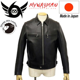 正規取扱店 666 MY WAY MAN マイウェイマン MMLJM-1 シングル シープスキン ライダースジャケット 日本製 BLACK