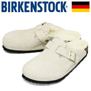 正規取扱店 BIRKENSTOCK (ビルケンシュトック) 1026180 BOSTON SHEARLING ボストン シアリング スエードレザーサンダル ANTIQUE WHITE レギュラー BI495
