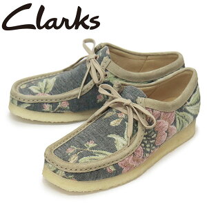 sale Z[ K戵X Clarks (N[NX) 26169734 Wallabee r[ YV[Y Grey Floral CL084