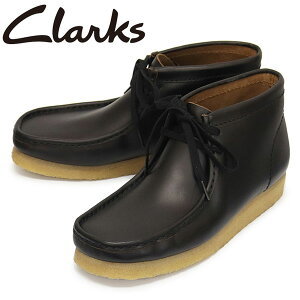 K戵X Clarks (N[NX) 26179167 Wallabee Boot r[u[c Y U[u[c Black Smooth Leather CL127