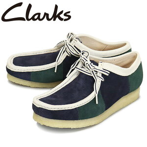 ���K�戵�X Clarks (�N���[�N�X) 26185545 Wallabee �����r�[ �����Y�V���[�Y Blue/GreenStripe CL158