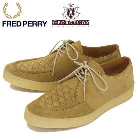 【楽天スーパーSALE】 正規取扱店 FRED PERRY (フレッドペリー) x GEORGE COX (ジョージコックス) Wネーム B1910-H75 POP BOY SUEDE スウェードレースアップシューズ LIGHT GINGER FP328