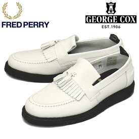 正規取扱店 FRED PERRY (フレッドペリー) x GEORGE COX (ジョージコックス) Wネーム B9299 TASSEL LOAFER レザータッセルローファー 200WHITE FP489