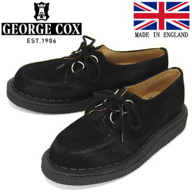 正規取扱店 GEORGE COX (ジョージコックス) HAMILTON BINGLEY IVC ラバーソール レザーシューズ 090 BLACK SUEDE