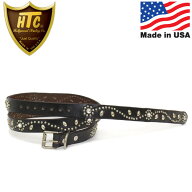 正規取扱店 HTC(Hollywood Trading Company) SN-32 Narrow Studs Belt(ナロースタッズベルト）ブラック x…