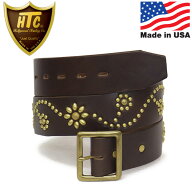 正規取扱店 HTC (Hollywood Trading Company) FLOWER BELT フラワーベルト ダークブラウンレザー×ブラス…