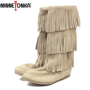 sale Z[ K戵X MINNETONKA(~lgJ) 3Layer Fringe Boot(3C[tWu[c) #1638T Stone Suede fB[X MT432