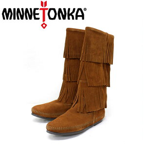 sale Z[ K戵X MINNETONKA(~lgJ)Calf Hi 3-Layer Fringe Boot(J[tnC3C[tWu[c)#1632 BROWN fB[X MT053