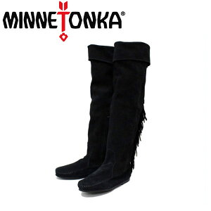 ���K�戵�X MINNETONKA(�~�l�g���J) Over The Knee Fringe Boots(�I�[�o�[�j�[�t�����W�u�[�c) #1690 BLACK ���f�B�[�X MT226
