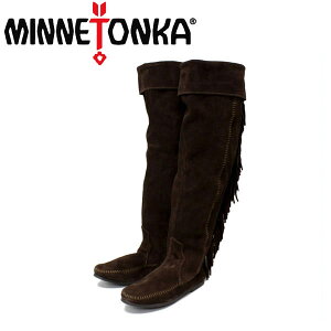 K戵X MINNETONKA(~lgJ) Over The Knee Fringe Boots(I[o[j[tWu[c) #1698 CHOCOLATE fB[X MT227