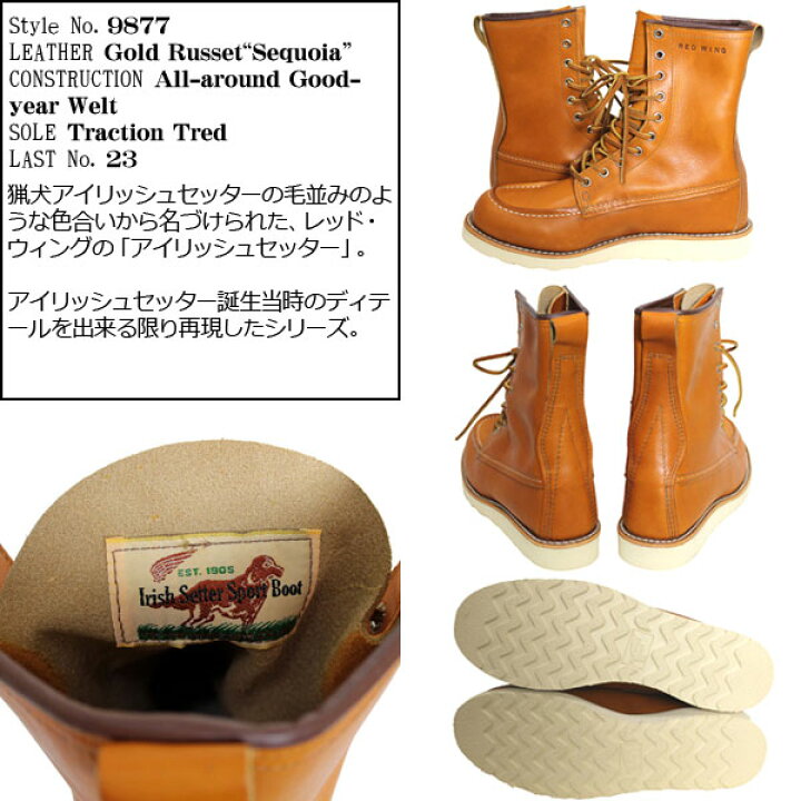 楽天市場】正規取扱店 REDWING (レッドウィング) 9877 IRISH SETTER