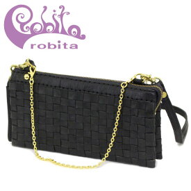 正規取扱店 robita(ロビタ) AN 078 アンティークメッシュレザー ウォレットバッグ ブラック RBT041