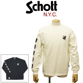 正規取扱店 Schott (ショット) 3130003 STENCIL BULLDOG ステンシルブルドッグ ロングスリーブ Tシャツ 全2色