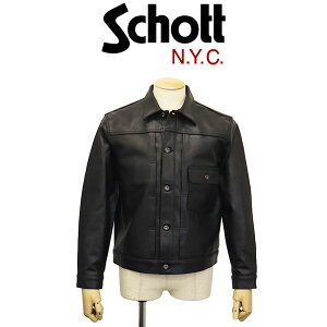 ���K�戵�X Schott (�V���b�g) 3150012 SHEEP LEATHER 1st TRACKER JACKET�@�V�[�v���U�[ �g���b�J�[�W���P�b�g 10(09)BLACK