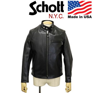 ���K�戵�X Schott (�V���b�g) 3950099 6061 641 SINGLE RIDERS LEATHER JKT�@�V���O�� ���C�_�[�X ���U�[�W���P�b�g �A�����J�� 10(09)BLACK
