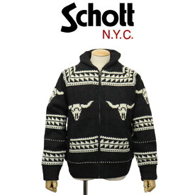 正規取扱店 Schott (ショット) 2240017 47317 F2138 LONGHORN ロングホーン ジップ セータージャケット 09(10)BLACK