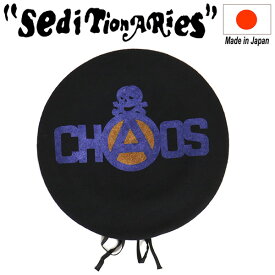 正規取扱店 SEDITIONARIES by 666 (セディショナリーズ) STA0012 CHAOS＋SKULL ベレー帽 ブラックxブルー