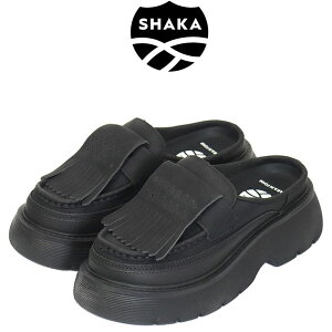 K戵X SHAKA (VJ) WMS SK-308 KILT LOAFER MULE CHUNKY Lg [t@[ ~[ `L[  fB[XT_ BLACK SK015
