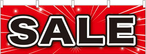 横幕 お祭り 文化祭 縁日 イベント用 SALE(赤地) 横幕 No.61451【受注生産★2】