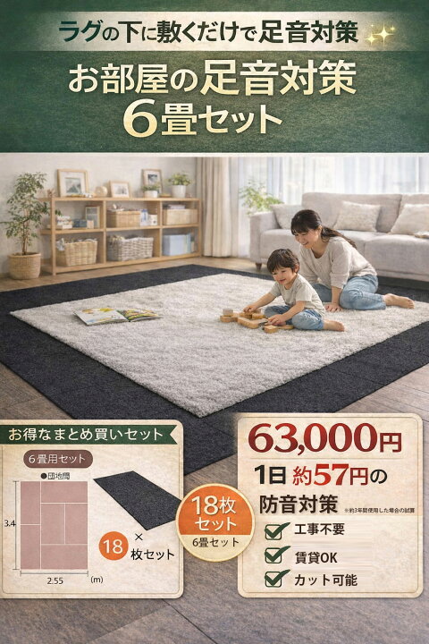 楽天市場】防音マット 足音対策 子供 マンション 下の階対策 防音 