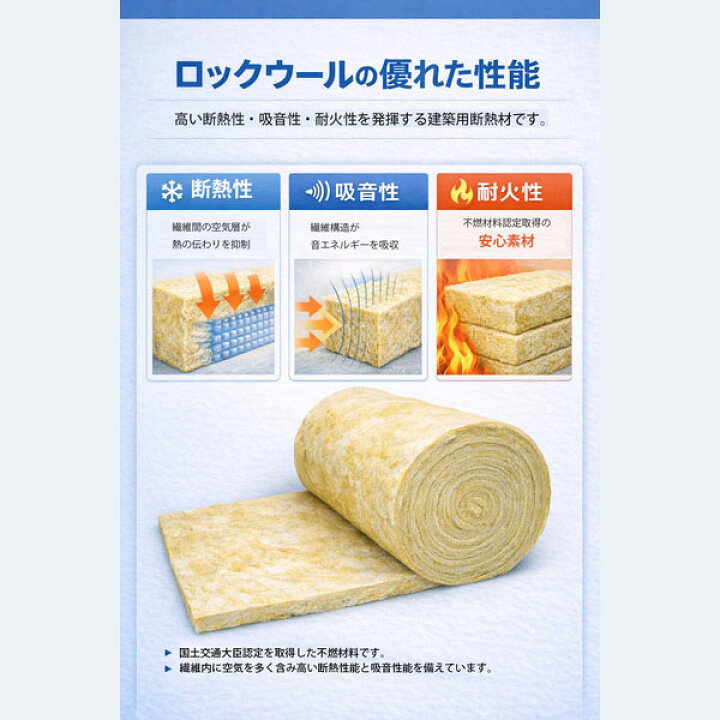 楽天市場】ロクセラムフェルト ロックウール 断熱材 吸音材 ロール 40K 