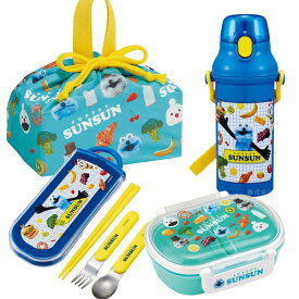【3月上旬入荷予定】パペットスンスン お買得4点セット お弁当箱 中子付 360ml トリオ 巾着 プラ水筒