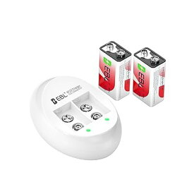 9V電池 充電式+充電器 電ギターに対応可能 006p充電池 楽器用 ノイズレス 火災報知器/トランシ