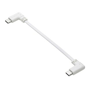 USB C �P�[�u�� L�� Type-C to Type-C 0.1m �t���b�g 60W USB PD�Ή� [�[�d��p] �z���C�g MPA-CCLL01WH