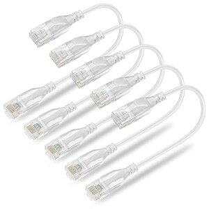 Cat6A LAN�P�[�u�� �Z�� �����P�[�u�� 0.15m 5�{�Z�b�g RJ45�R�l�N�^ 10Gbps �T�[�o�[ ��Ɨl���� �C